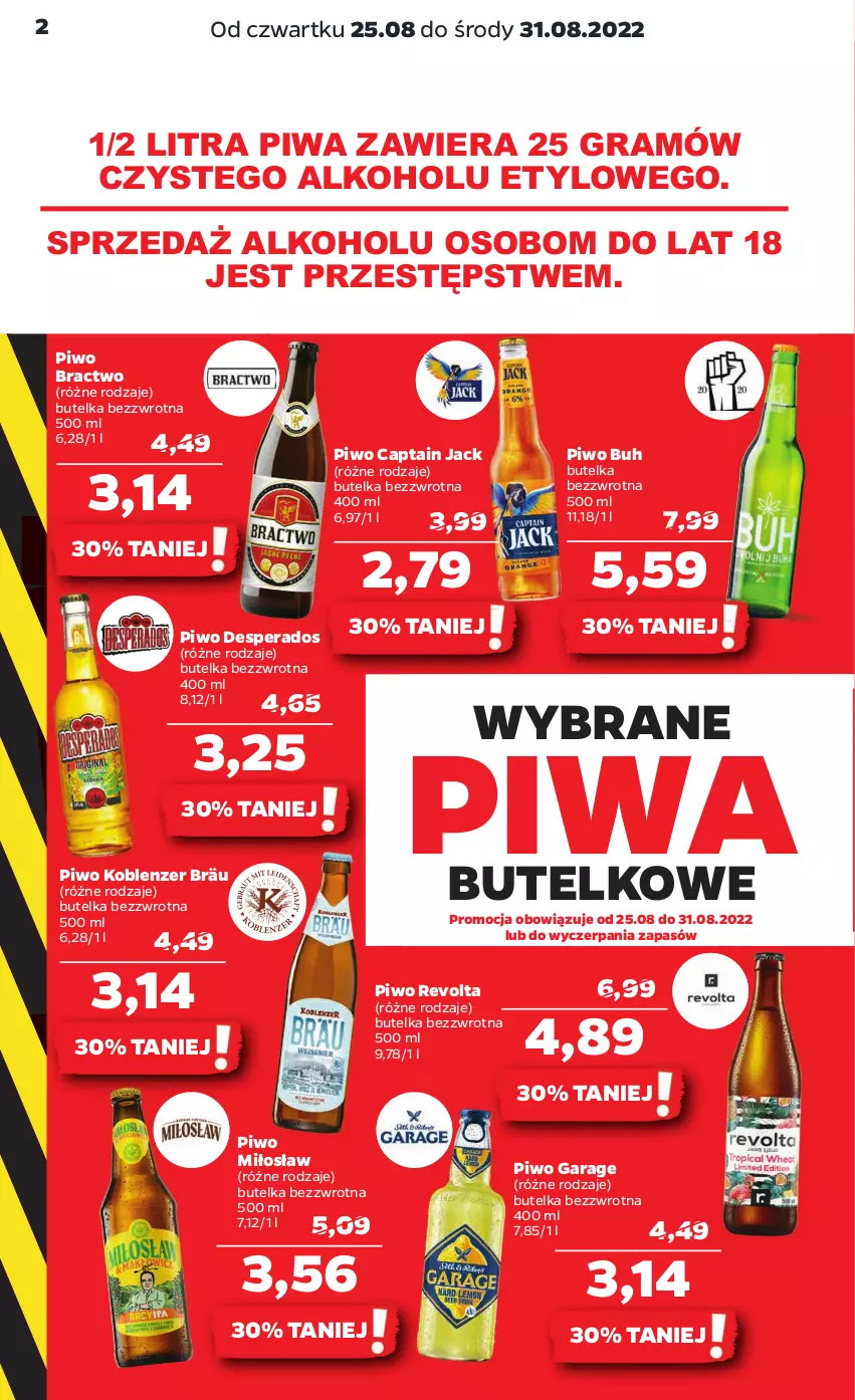 Gazetka promocyjna Netto - Artykuły spożywcze - ważna 25.08 do 31.08.2022 - strona 2 - produkty: Captain Jack, Desperados, Gra, Piwa, Piwo