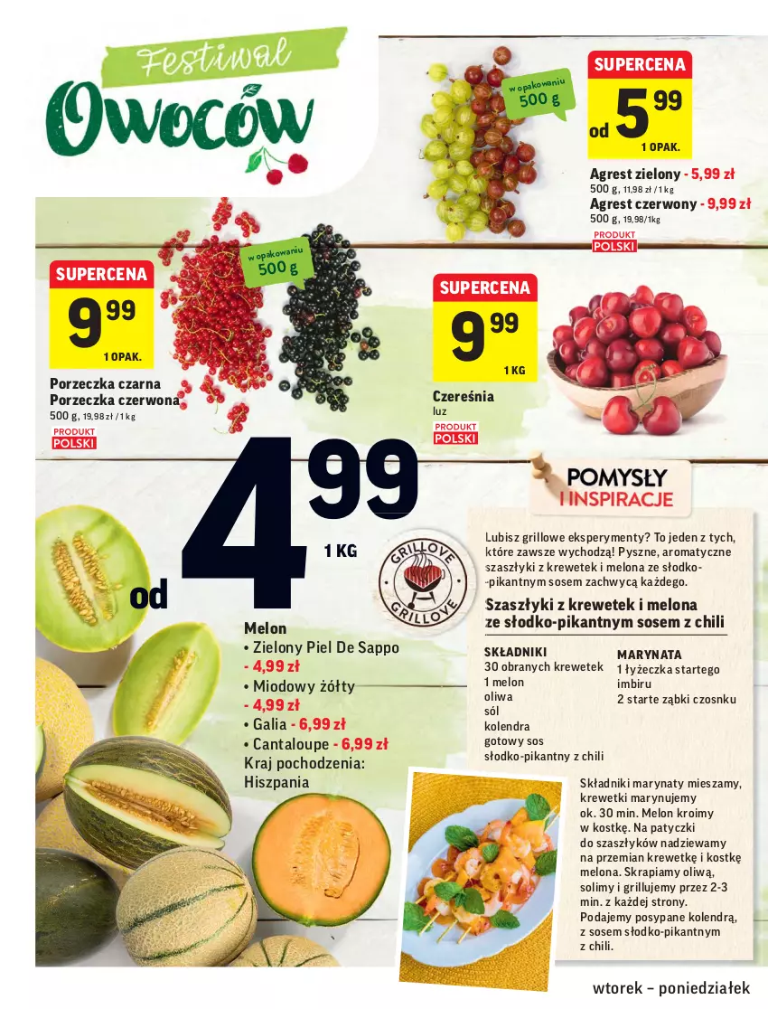 Gazetka promocyjna Intermarche - ważna 13.07 do 19.07.2021 - strona 12 - produkty: Gres, Grill, Imbir, Kolendra, Krewetki, Melon, Por, Sól, Sos