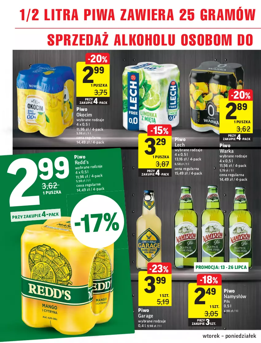 Gazetka promocyjna Intermarche - ważna 13.07 do 19.07.2021 - strona 28 - produkty: Gra, Koc, Namysłów, Okocim, Piwa, Piwo, Redd's, Warka