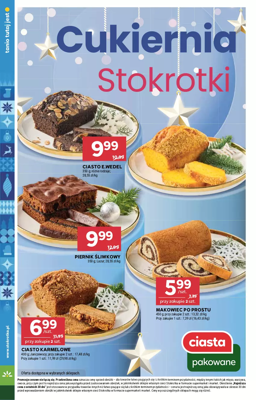 Gazetka promocyjna Stokrotka - Supermarket - ważna 18.12 do 21.12.2025 - strona 18 - produkty: Cukier, Lazur, Makowiec, Mięso, Owoce, Piernik, Warzywa