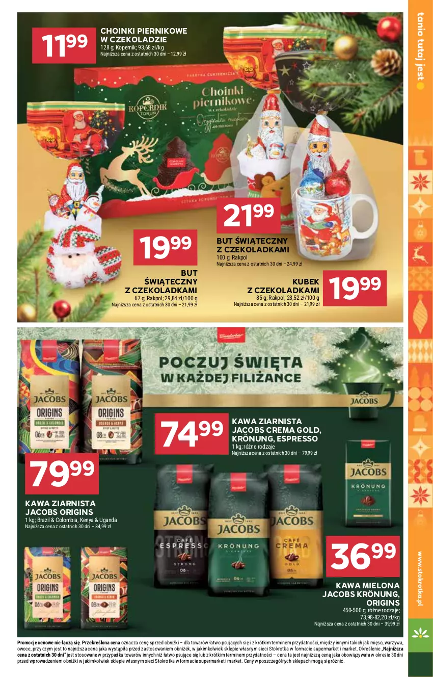 Gazetka promocyjna Stokrotka - Supermarket - ważna 18.12 do 21.12.2025 - strona 23 - produkty: Gin, Jacobs, Jacobs Krönung, Kawa, Kawa mielona, Kawa ziarnista, Kubek, Mięso, Owoce, Piernik, Warzywa
