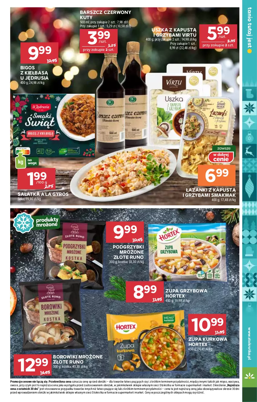 Gazetka promocyjna Stokrotka - Supermarket - ważna 18.12 do 21.12.2025 - strona 36 - produkty: Bigos, Borowiki, Gyros, Hortex, Kapustą, Mięso, Owoce, Podgrzybki, Sałat, Sałatka, SEKO, Virtu, Warzywa, Zupa
