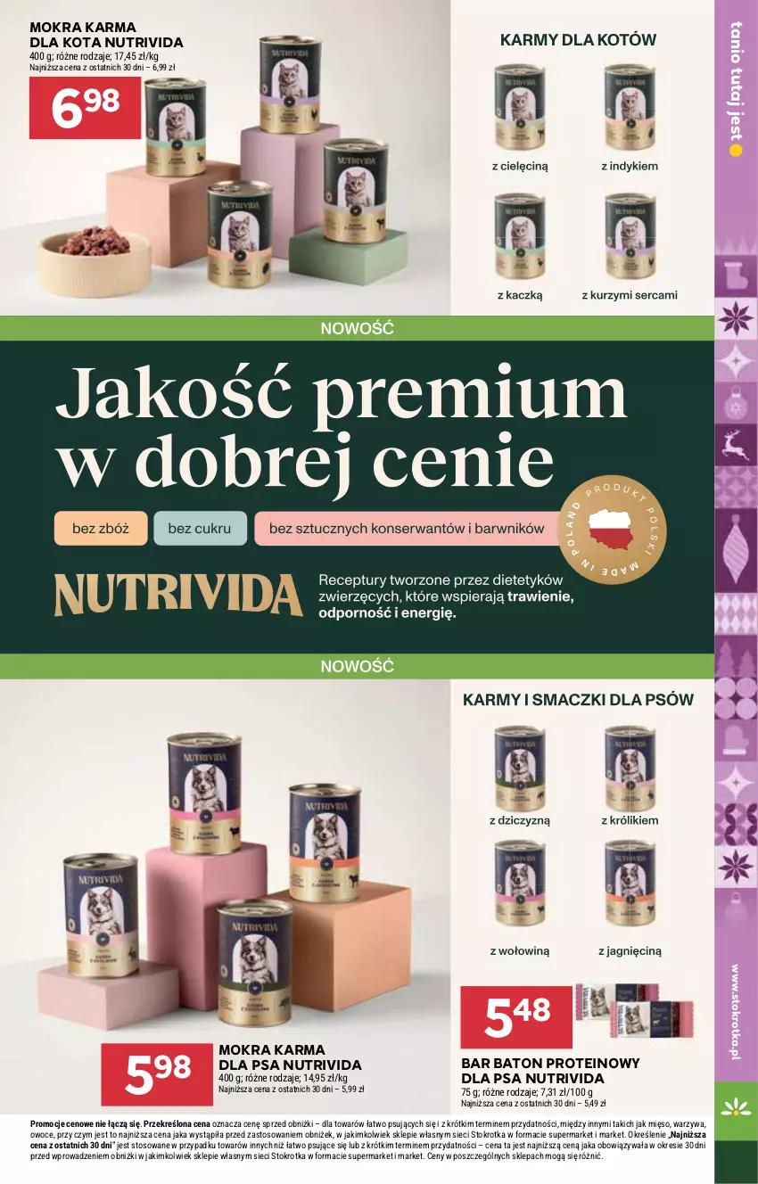 Gazetka promocyjna Stokrotka - Supermarket - ważna 18.12 do 21.12.2025 - strona 48 - produkty: Baton, Mięso, Mokra karma, Owoce, Warzywa