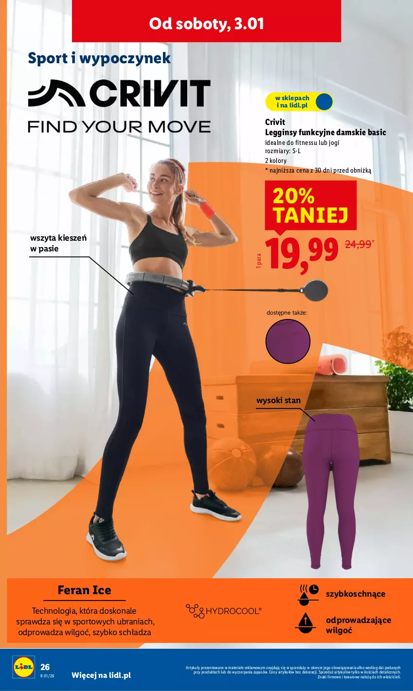 Gazetka promocyjna Lidl - GAZETKA - ważna 29.12.2025 do 03.01.2026 - strona 32 - produkty: Gin, Legginsy, LG, Por, Sok, Sport, Ubrania