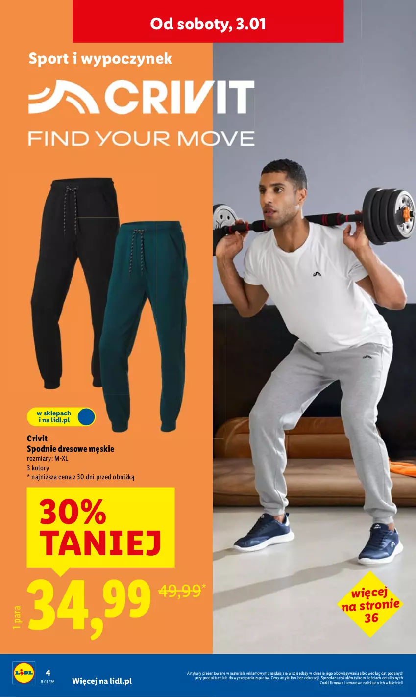 Gazetka promocyjna Lidl - GAZETKA - ważna 29.12.2025 do 03.01.2026 - strona 4 - produkty: Dres, Spodnie, Spodnie dresowe