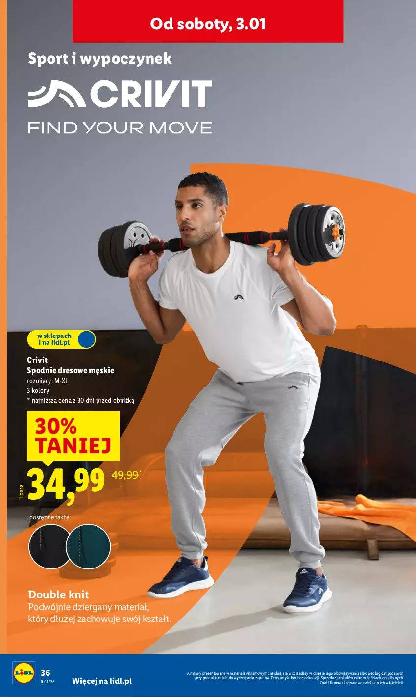 Gazetka promocyjna Lidl - GAZETKA - ważna 29.12.2025 do 03.01.2026 - strona 42 - produkty: Dres, Por, Spodnie, Spodnie dresowe, Sport