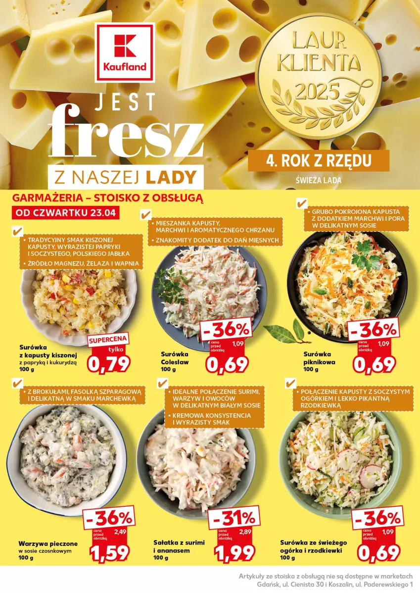 Gazetka promocyjna Kaufland - Mocny Start - ważna 27.04 do 28.04.2026 - strona 18 - produkty: Ananas, Kosz, Laur, Piec, Sałat, Sałatka, Sos, Surimi, Surówka, Szal, Warzywa