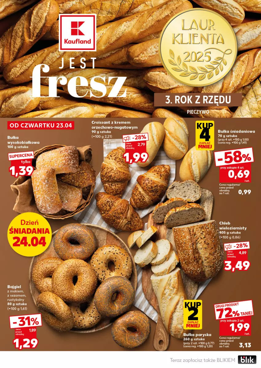 Gazetka promocyjna Kaufland - Mocny Start - ważna 27.04 do 28.04.2026 - strona 20 - produkty: Bułka, Chleb, Croissant, Danio, Rust, Sok