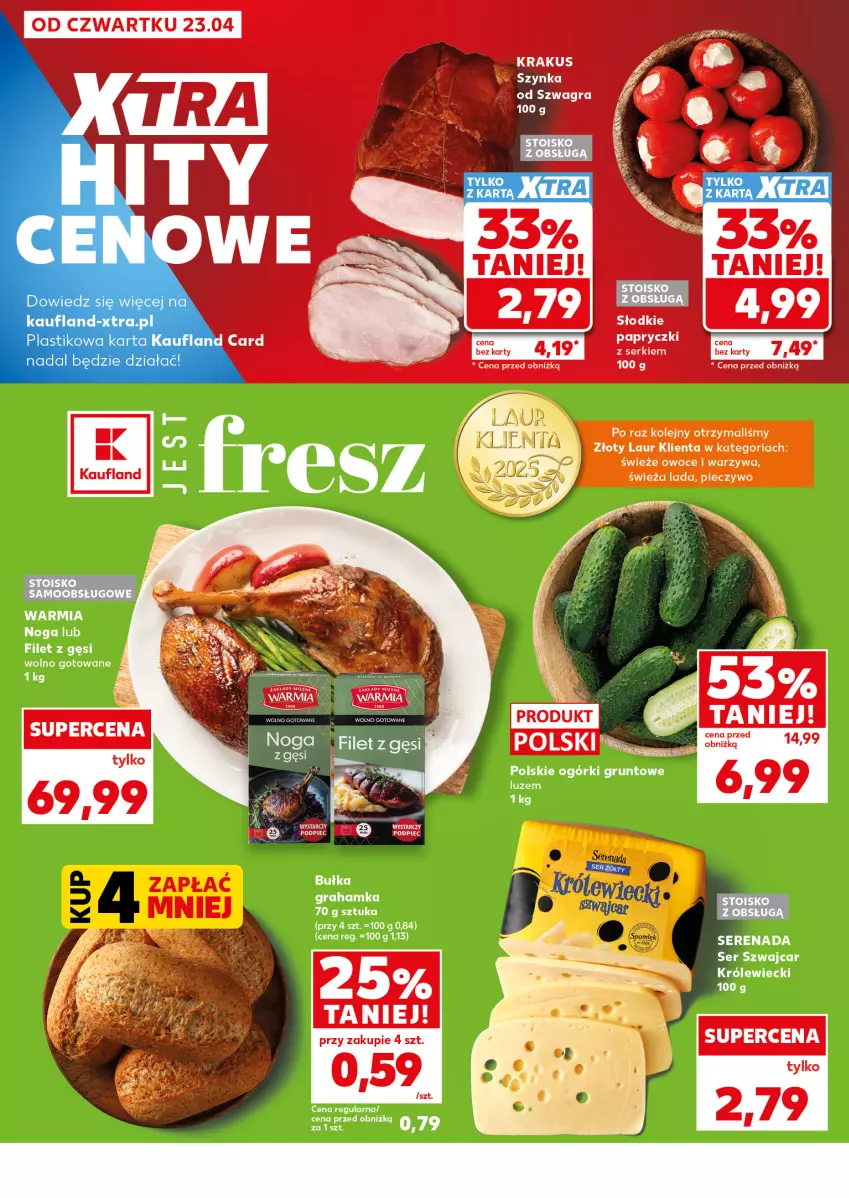 Gazetka promocyjna Kaufland - Mocny Start - ważna 27.04 do 28.04.2026 - strona 8 - produkty: Gra, Krakus, Laur, Olej, Owoce, Piec, Pieczywo, Ser, Szynka, Warzywa