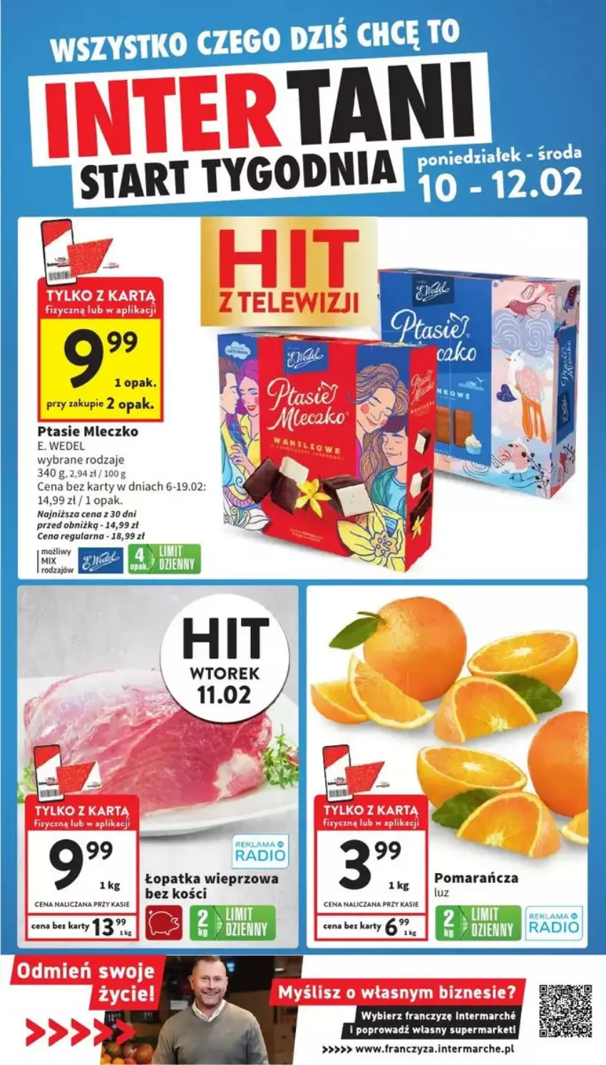 Gazetka promocyjna Intermarche - ważna 10.02 do 12.02.2025 - strona 1 - produkty: E. Wedel, Mleczko, Ptasie mleczko