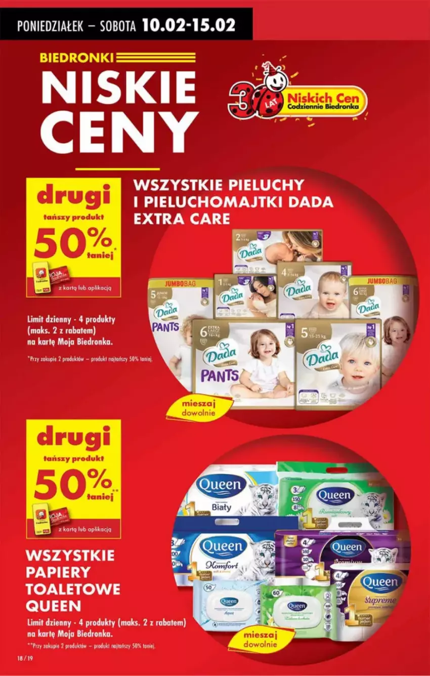 Gazetka promocyjna Intermarche - ważna 10.02 do 12.02.2025 - strona 10 - produkty: Dada, Majtki, Papier, Pieluchomajtki, Pieluchy