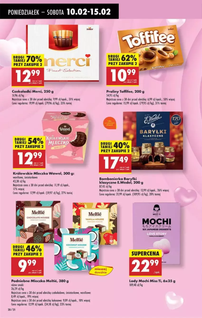 Gazetka promocyjna Intermarche - ważna 10.02 do 12.02.2025 - strona 13 - produkty: Baryłki, Kokos, Królewski, Królewskie Mleczko, Lody, Merci, Mleczko, Praliny, Ser, Toffifee, Wawel