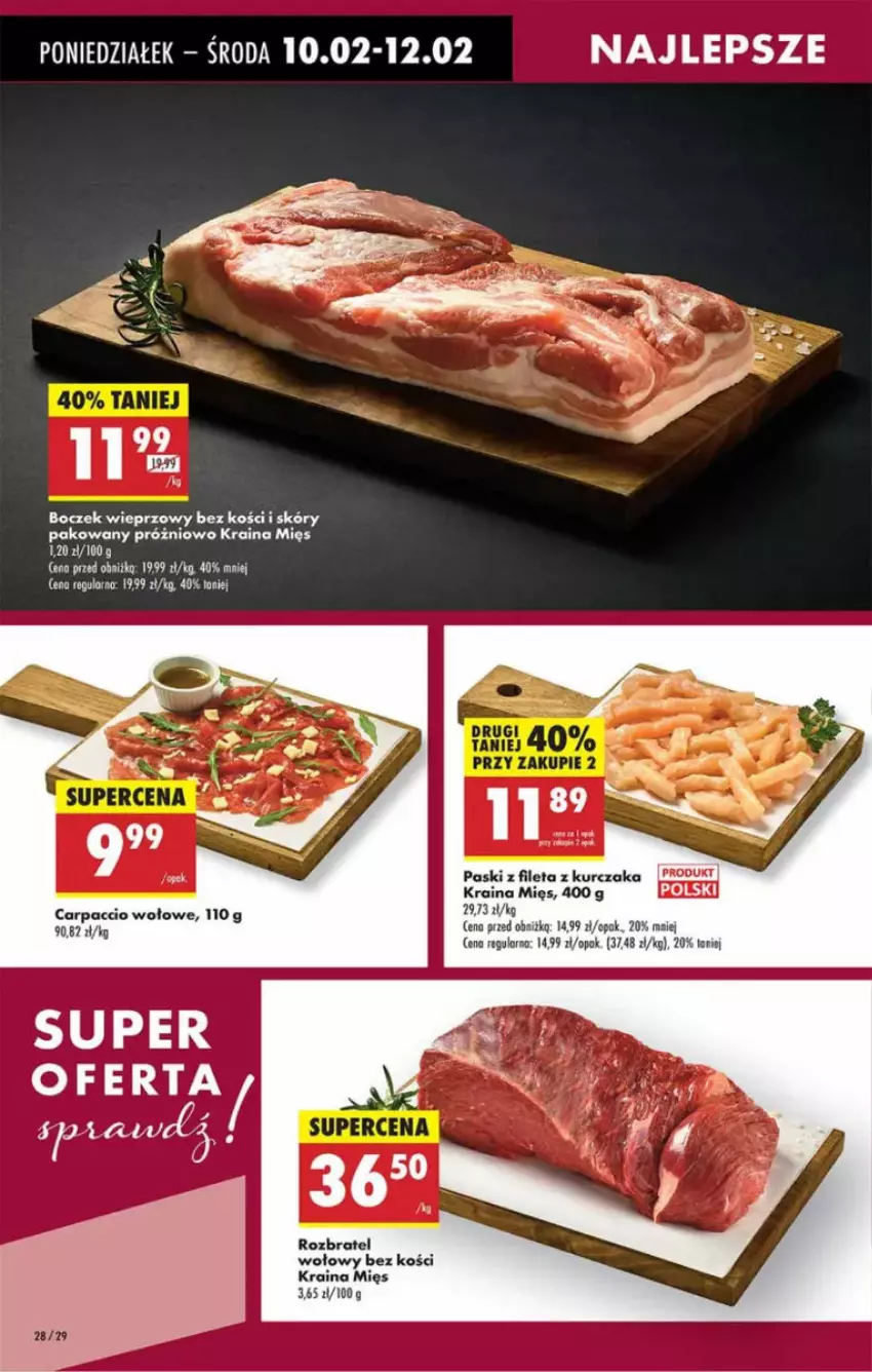 Gazetka promocyjna Intermarche - ważna 10.02 do 12.02.2025 - strona 21 - produkty: Boczek, Boczek wieprzowy, Carpaccio, Kurczak, Rozbratel wołowy