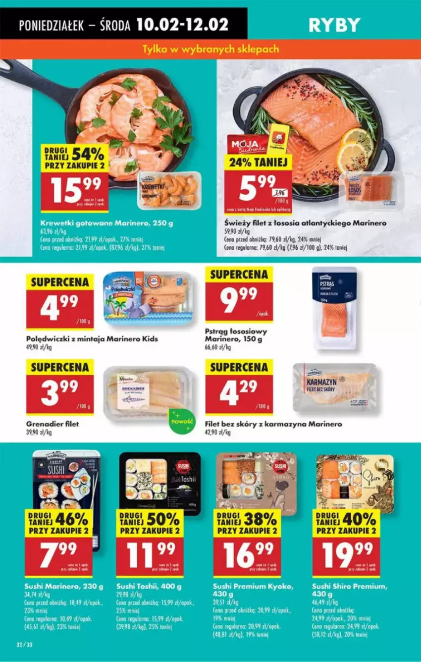 Gazetka promocyjna Intermarche - ważna 10.02 do 12.02.2025 - strona 26 - produkty: Grenadier, Mintaj, Pstrąg, Pstrąg łososiowy, Sos