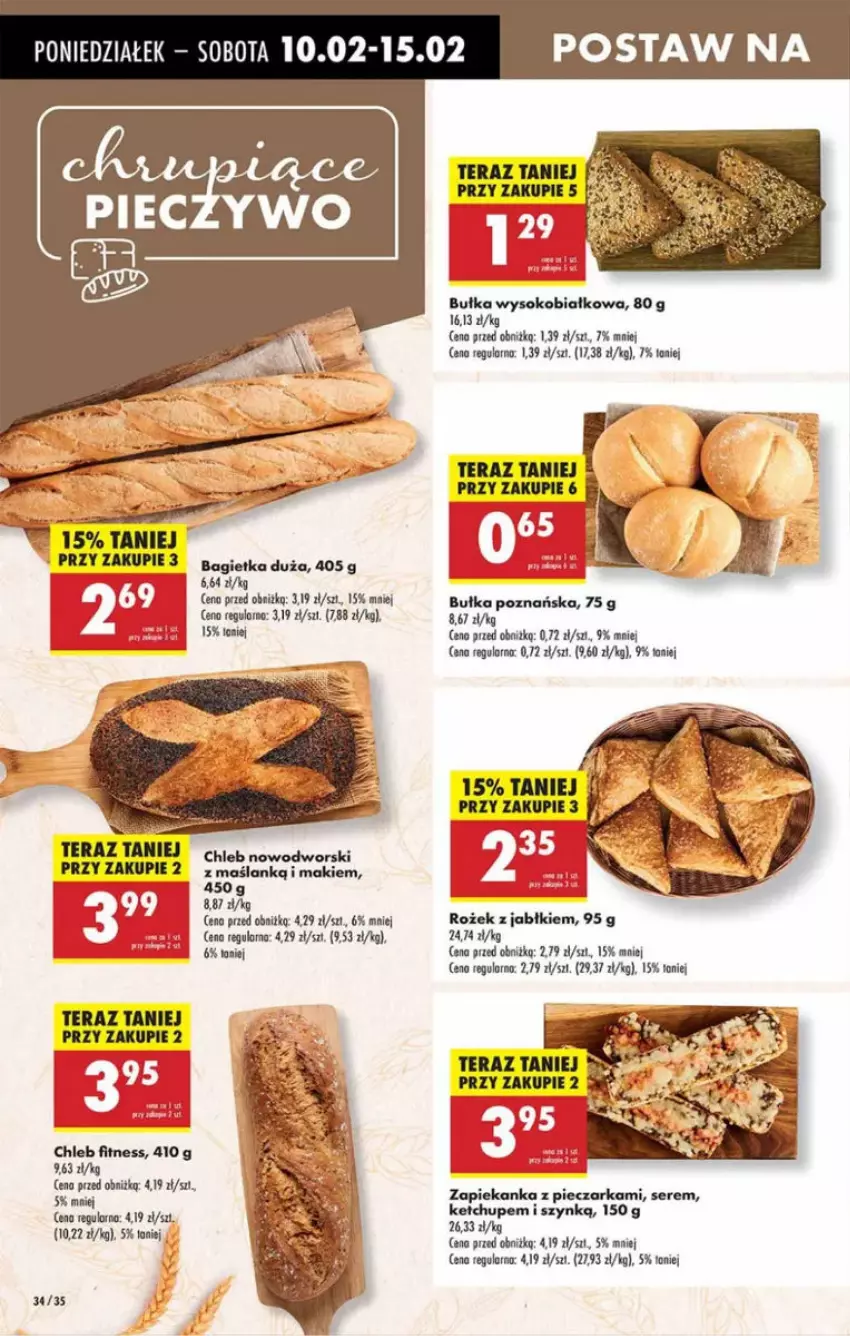 Gazetka promocyjna Intermarche - ważna 10.02 do 12.02.2025 - strona 28 - produkty: Bułka, Chleb, Ketchup, Piec, Pieczarka, Ser, Sok, Tera, Zapiekanka