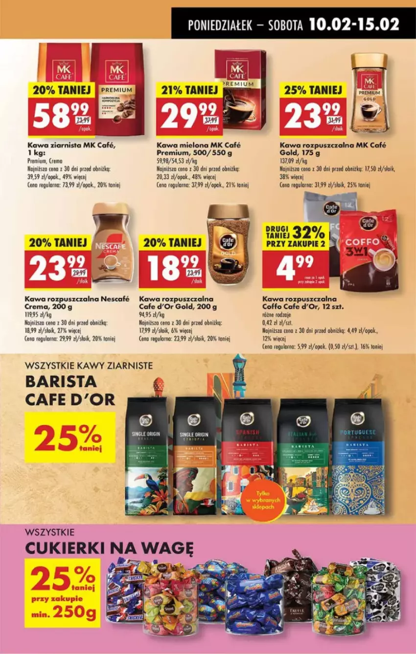 Gazetka promocyjna Intermarche - ważna 10.02 do 12.02.2025 - strona 42 - produkty: Cukier, Cukierki, Gin, Kawa, Kawa mielona, Kawa rozpuszczalna, Kawa ziarnista