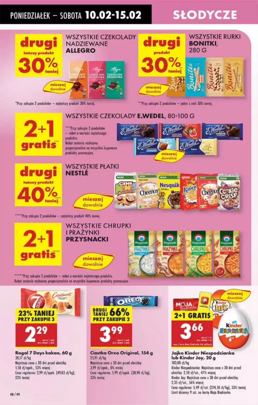 Gazetka promocyjna Intermarche - ważna 10.02 do 12.02.2025 - strona 43 - produkty: 7 Days, Allegro, Bonitki, Chrupki, Ciastka, Gin, Gra, Kakao, Kinder, Odol, Oreo, Por, Prazynki, Przysnacki, Rogal, Rurki