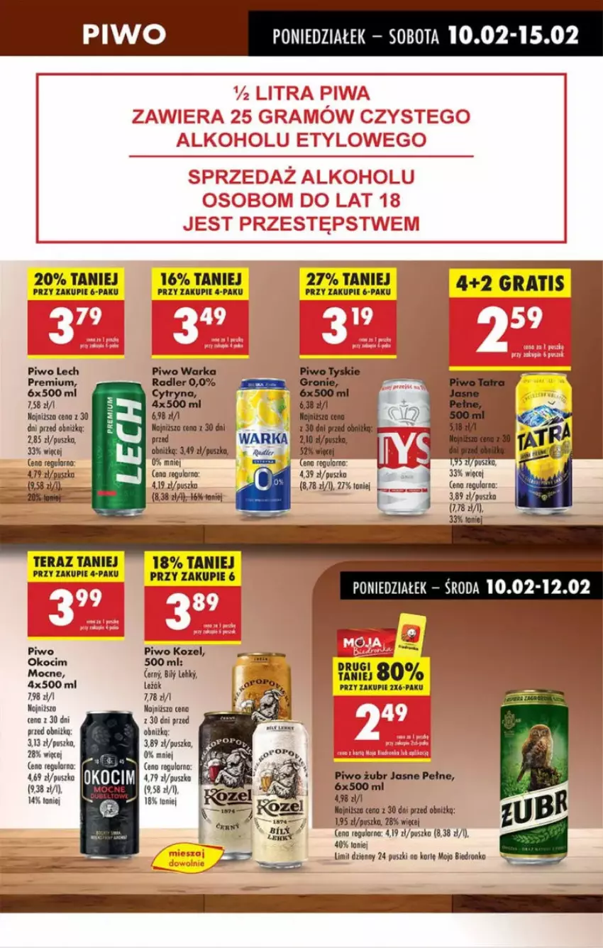 Gazetka promocyjna Intermarche - ważna 10.02 do 12.02.2025 - strona 49 - produkty: Koc, Lech Premium, Okocim, Piwo, Radler, Tera, Warka