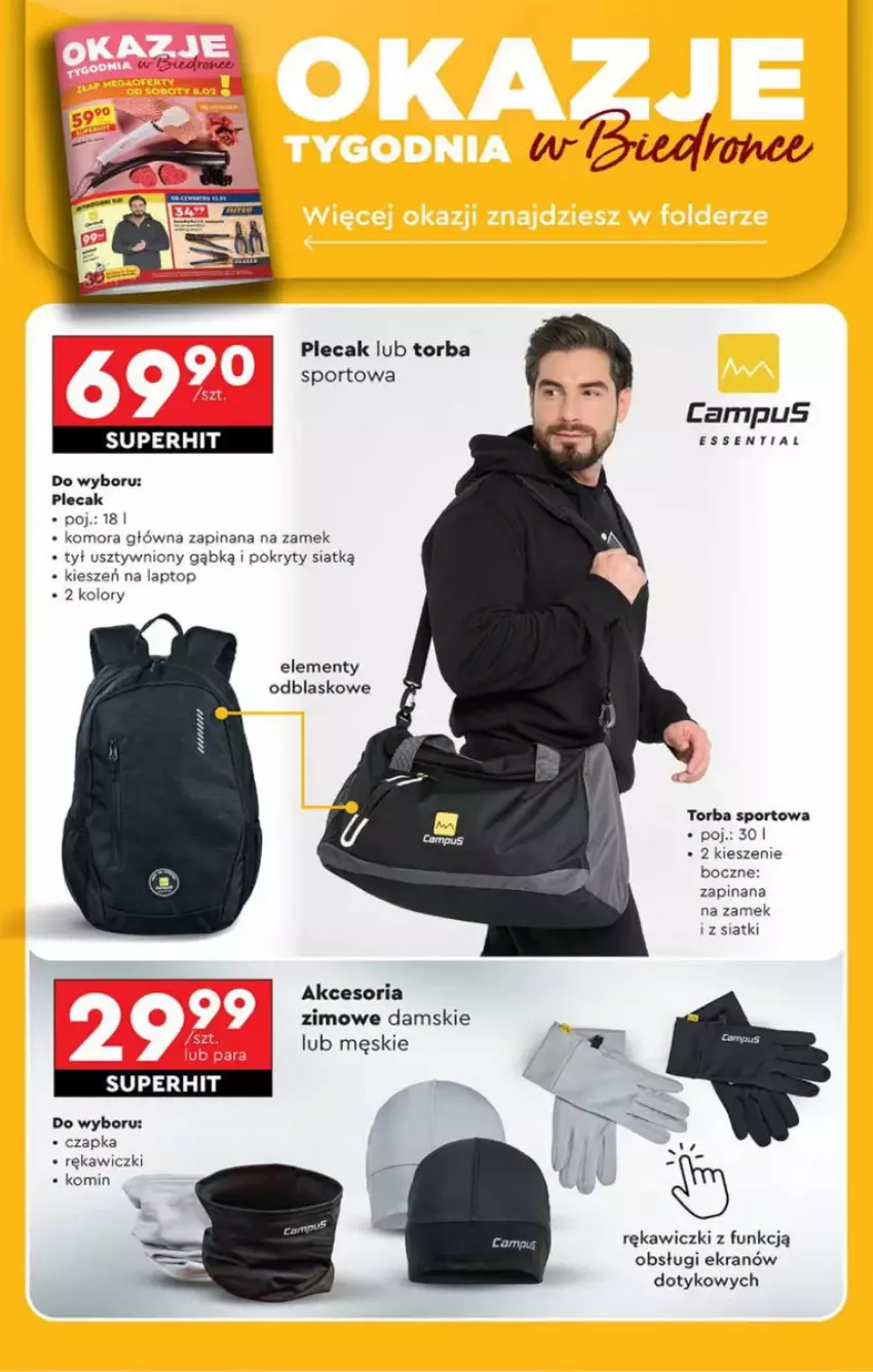 Gazetka promocyjna Intermarche - ważna 10.02 do 12.02.2025 - strona 79 - produkty: Czapka, Lampa, Plecak, Por, Sport, Top, Torba