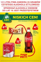 Gazetka promocyjna ABC - Gazetka - Gazetka - ważna od 30.11 do 30.11.2022 - strona 1 - produkty: Piwa, Piwo, Gra, Warka, Rogal, Fanta, Sprite, Napój, Fa