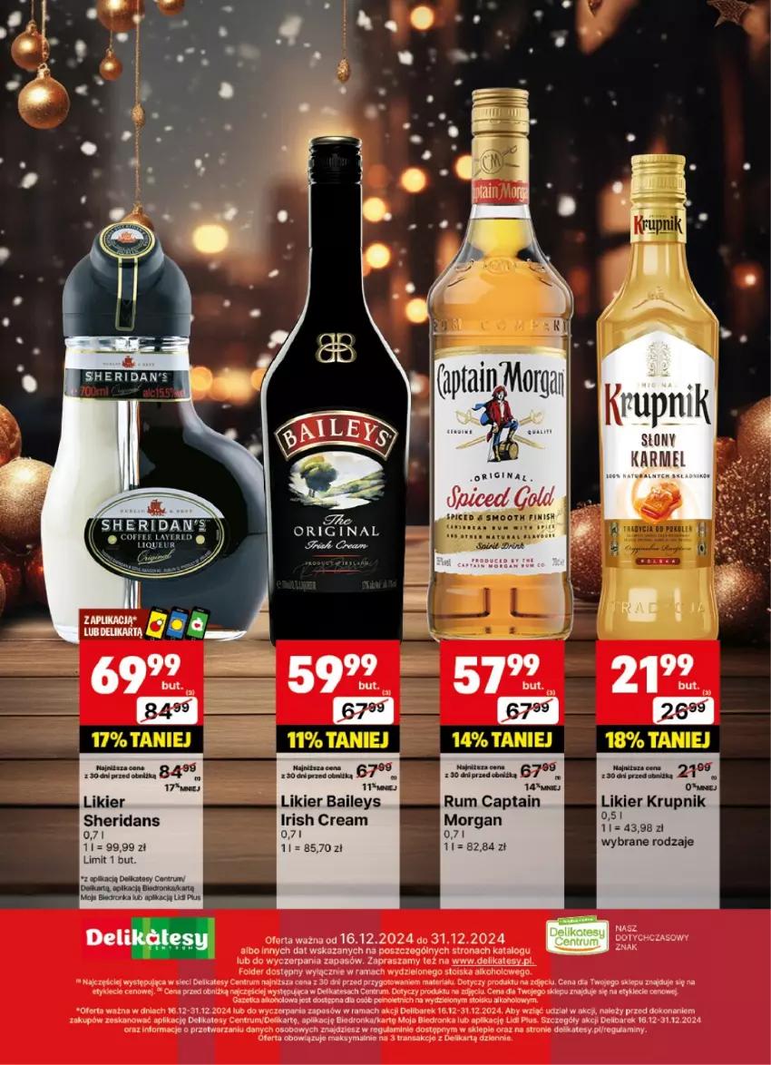 Gazetka promocyjna Delikatesy Centrum - DeliBarek DC51-DC52 - ważna 16.12 do 31.12.2024 - strona 22 - produkty: Captain Morgan, Gin, Krupnik, Likier, Rama, Rum, Tran