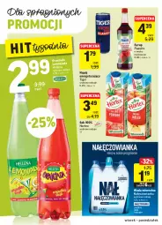 Gazetka promocyjna Intermarche - Gazetka - ważna od 25.10 do 25.10.2021 - strona 28 - produkty: Nałęczowianka, Sok, Lemoniada, Tiger, Oranżada, Hellena, Syrop, Woda mineralna, Woda, Napój, Hortex