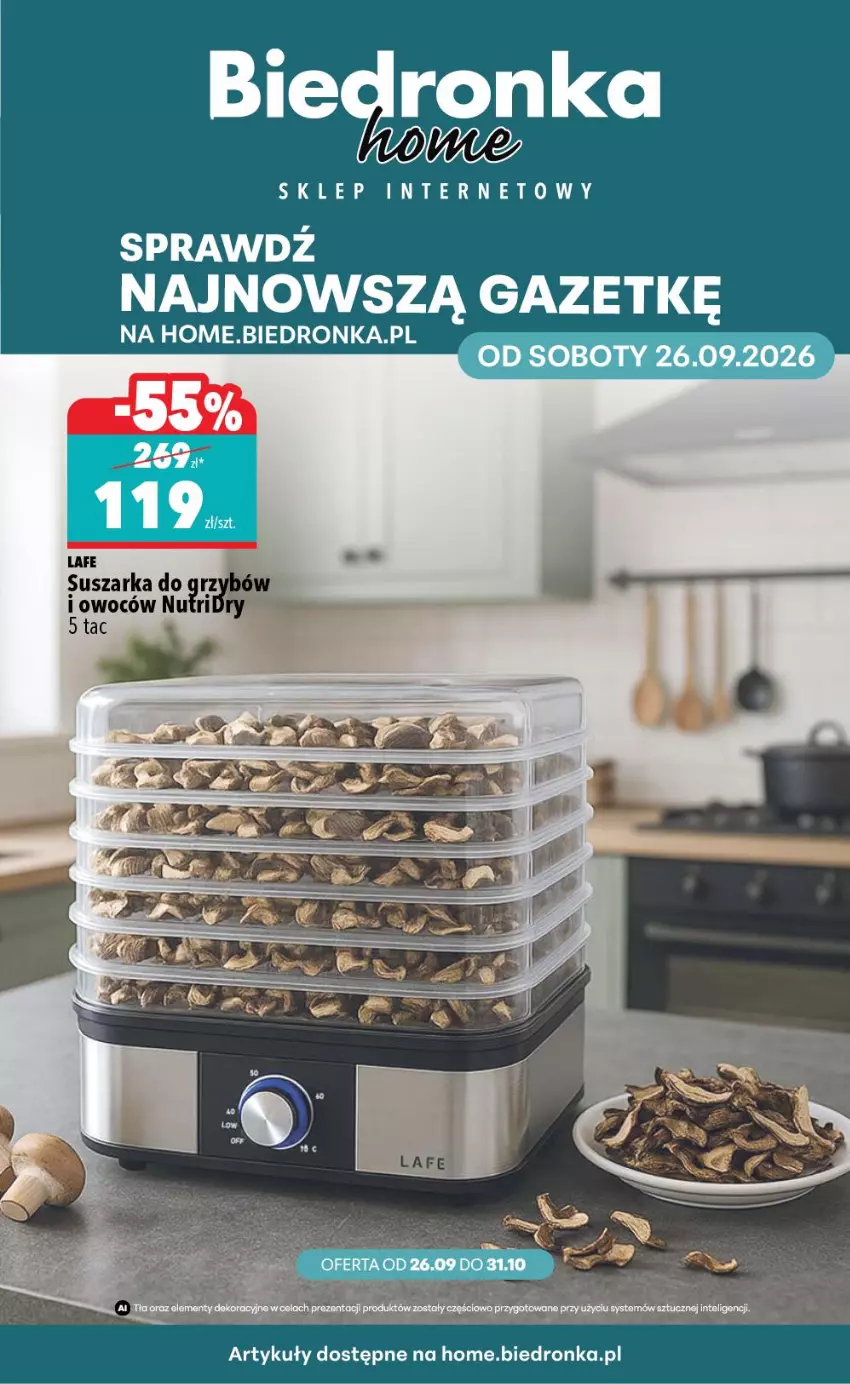 Gazetka promocyjna Biedronka - Biedronka Home - ważna 26.09 do 03.10.2026 - strona 1 - produkty: Suszarka