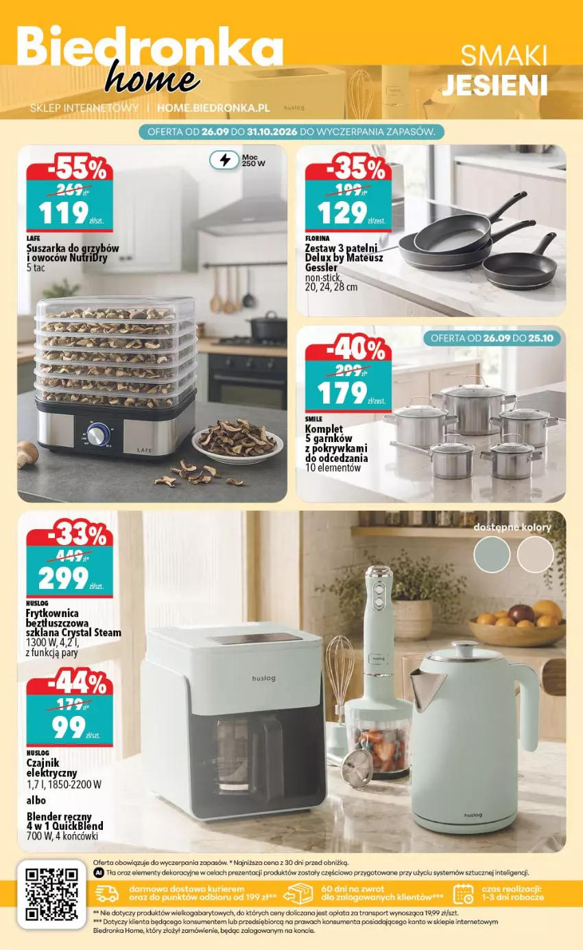 Gazetka promocyjna Biedronka - Biedronka Home - ważna 26.09 do 03.10.2026 - strona 4 - produkty: Czajnik, Czajnik elektryczny, Intel, LANA, Por, Sport, Suszarka, Tran