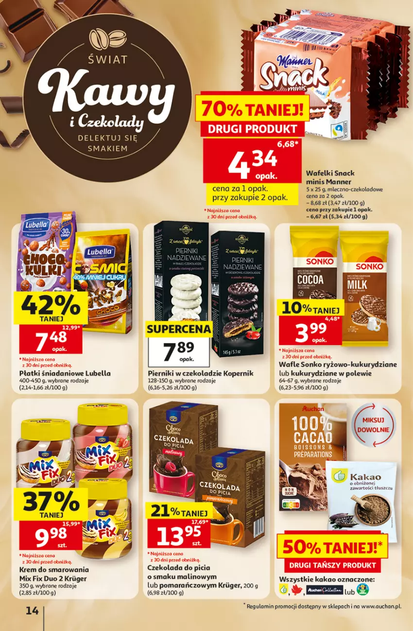 Gazetka promocyjna Auchan - 30 Lat Hipermarket - ważna 22.10 do 28.10.2026 - strona 14 - produkty: Bell, Bella, Czekolada, Danio, Kakao, Lubella, Piernik, Pierniki w czekoladzie, Ryż, Sonko, Wafle