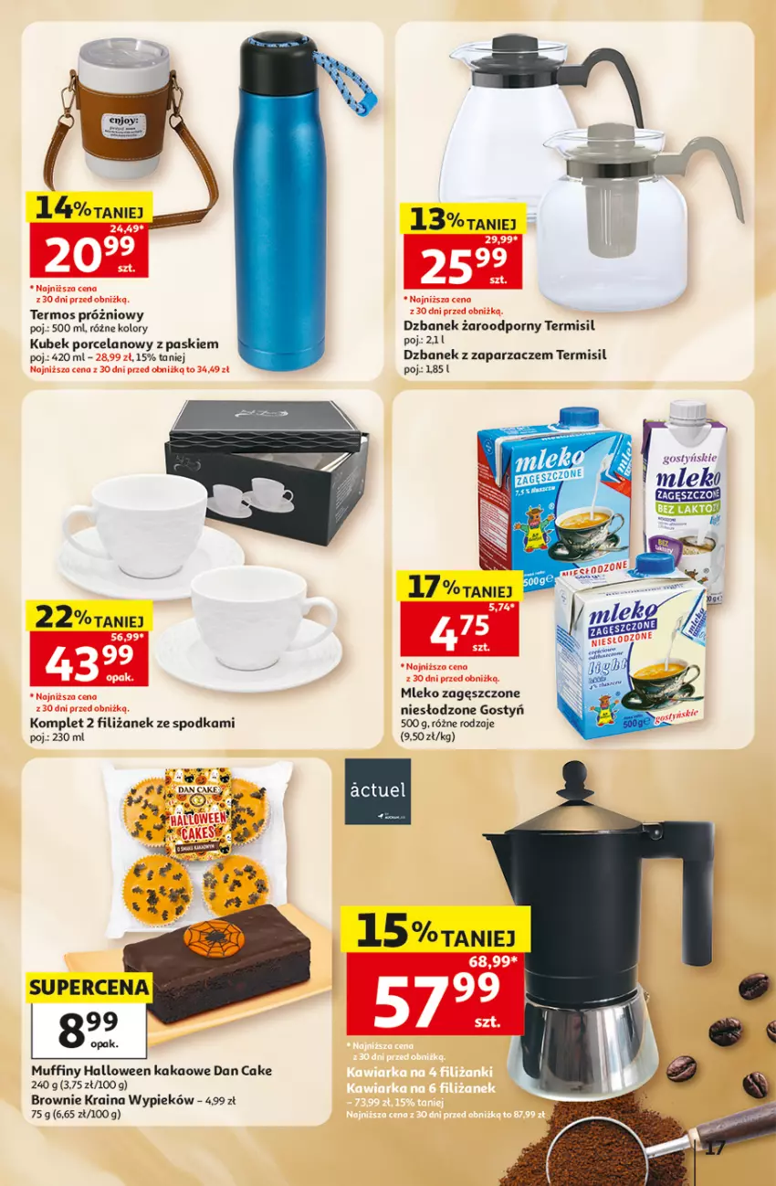 Gazetka promocyjna Auchan - 30 Lat Hipermarket - ważna 22.10 do 28.10.2026 - strona 17 - produkty: Brownie, Dan Cake, Dzbanek, Kakao, Kubek, Mleko, Mleko zagęszczone, Muffiny, Por, Termos, Zaparzacz