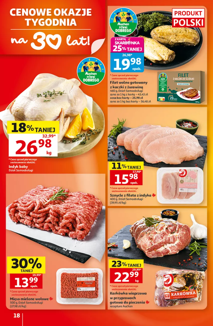 Gazetka promocyjna Auchan - 30 Lat Hipermarket - ważna 22.10 do 28.10.2026 - strona 18 - produkty: Karkówka wieprzowa, Mięso, Mięso mielone, Piec