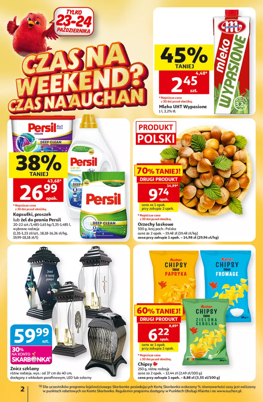 Gazetka promocyjna Auchan - 30 Lat Hipermarket - ważna 22.10 do 28.10.2026 - strona 2 - produkty: Chipsy, Gra, Mleko, Papryka, Persil, Znicz