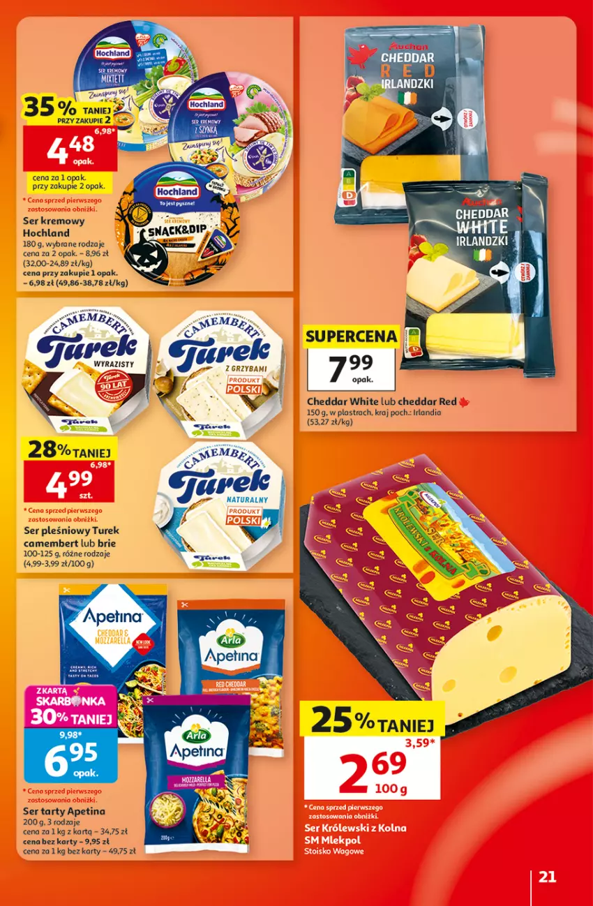 Gazetka promocyjna Auchan - 30 Lat Hipermarket - ważna 22.10 do 28.10.2026 - strona 21 - produkty: Brie, Cheddar, Gra, Hochland, Ser, Ser pleśniowy