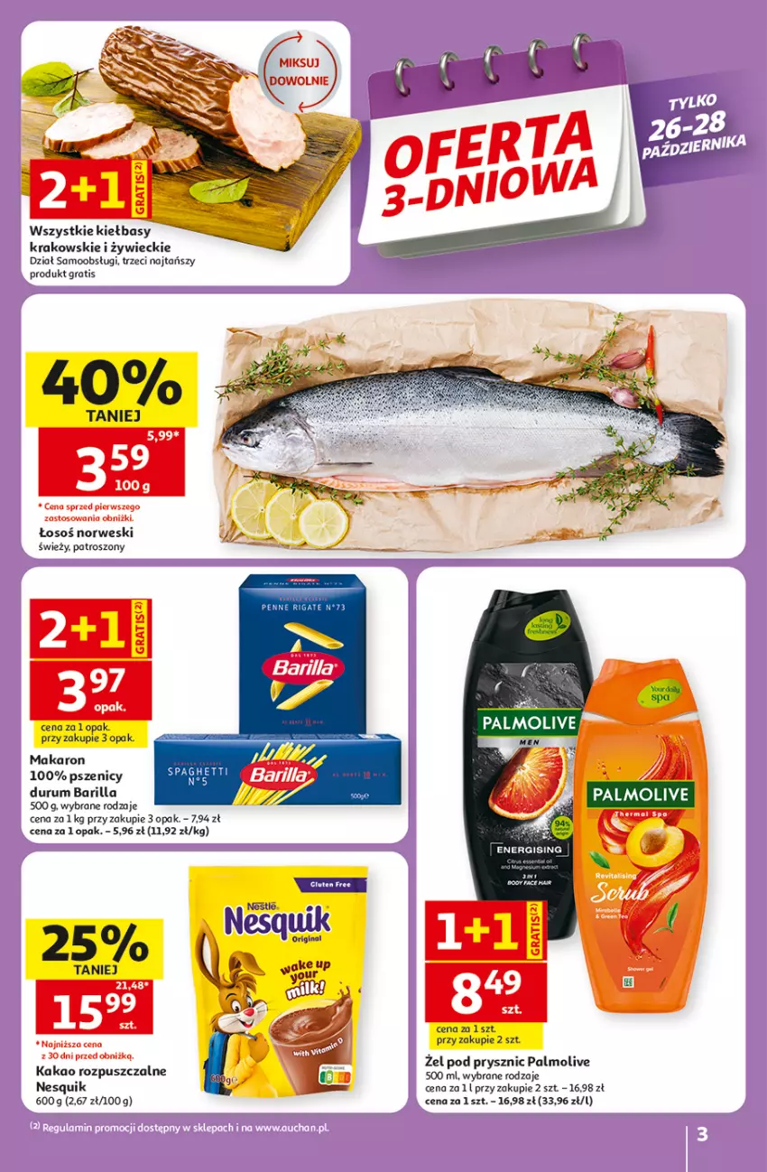 Gazetka promocyjna Auchan - 30 Lat Hipermarket - ważna 22.10 do 28.10.2026 - strona 3 - produkty: Barilla, Gra, Kakao, Makaron, Nesquik, Palmolive, Rum