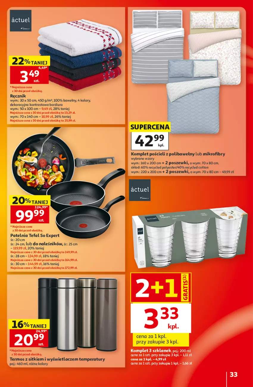 Gazetka promocyjna Auchan - 30 Lat Hipermarket - ważna 22.10 do 28.10.2026 - strona 33 - produkty: Fa, Komplet pościeli, Patelnia, Pościel, Tefal, Termos