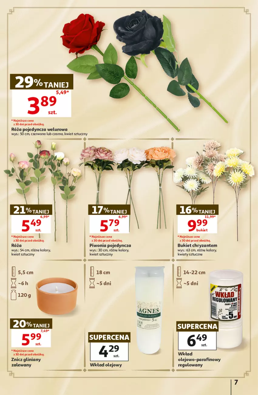 Gazetka promocyjna Auchan - 30 Lat Hipermarket - ważna 22.10 do 28.10.2026 - strona 7 - produkty: Bukiet, Olej, Piwo, Róża, Sztuczny kwiat, Wkład olejowy, Znicz
