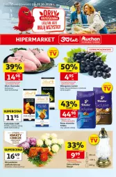Gazetka promocyjna Auchan - 30 Lat Hipermarket - Gazetka - ważna od 28.10 do 28.10.2026 - strona 1 - produkty: Kurczak, Tchibo, Por, Gin, Kawa ziarnista, Chryzantema, Kawa, Winogrona, Czekolada, Znicz, Wino, Lindt, Fa