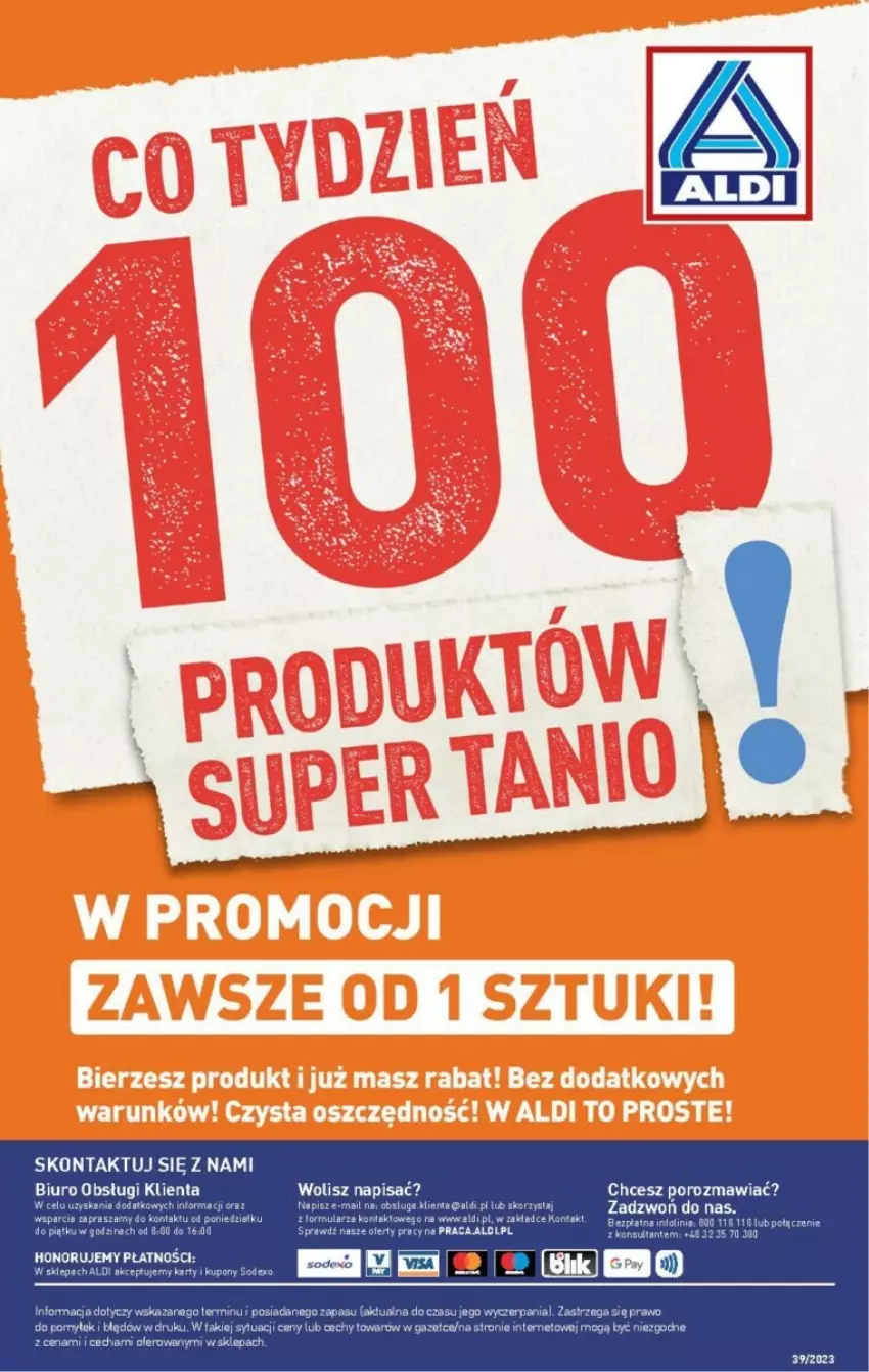 Gazetka promocyjna Aldi - ważna 27.09 do 30.09.2023 - strona 4 - produkty: Biuro, O nas