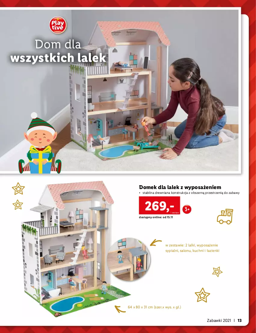 Gazetka promocyjna Lidl - KATALOG ZABAWKI 2021 - ważna 15.11 do 26.12.2021 - strona 13 - produkty: Domek dla lalek