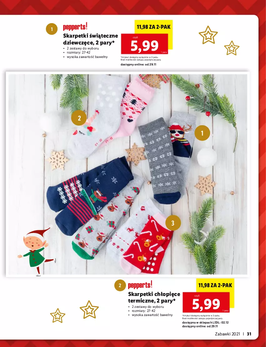 Gazetka promocyjna Lidl - KATALOG ZABAWKI 2021 - ważna 15.11 do 26.12.2021 - strona 31 - produkty: Karp, Skarpetki, Sok