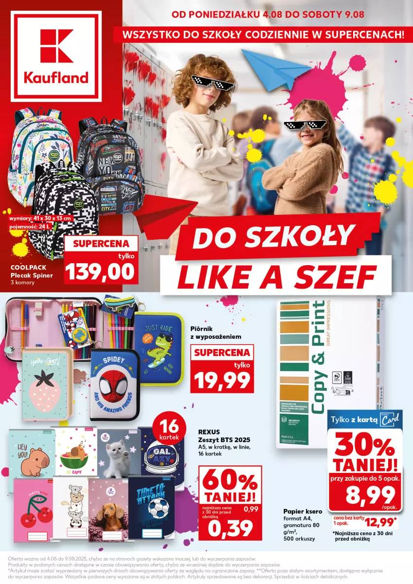 Gazetka promocyjna Kaufland - Kaufland - ważna 04.08 do 09.08.2025 - strona 1 - produkty: Gra, Papier, Piórnik, Rama, Ser