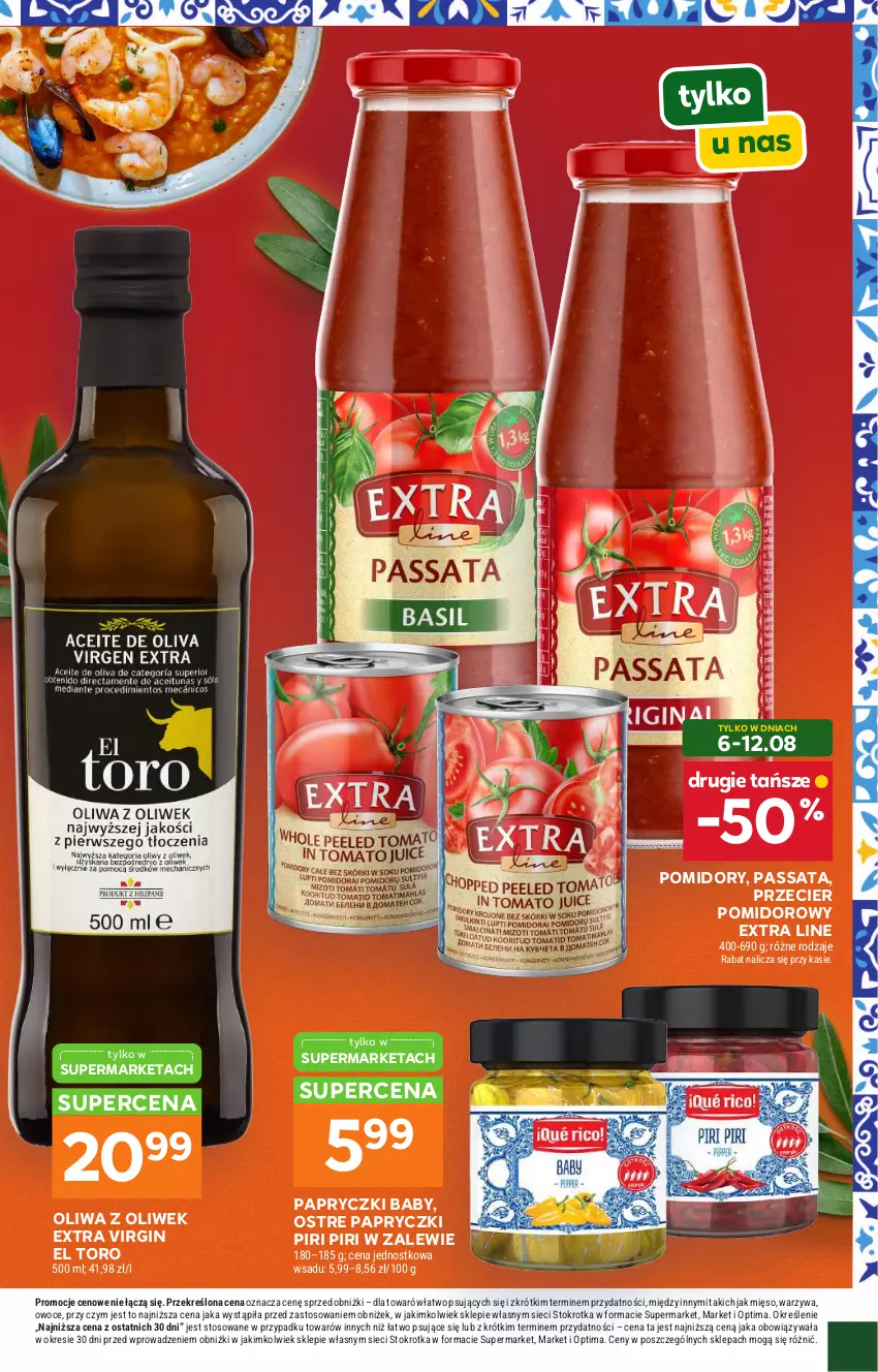 Gazetka promocyjna Stokrotka - Kuchnia Iberyjska! - ważna 06.08 do 26.08.2026 - strona 4 - produkty: Gin, Mięso, Oliwa, Oliwa z oliwek, Optima, Owoce, Pomidory, Warzywa