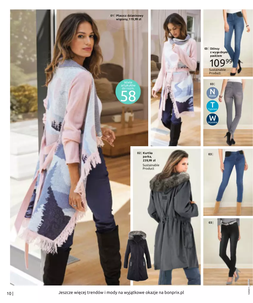 Gazetka promocyjna Bonprix - TWÓJ LOOK Z NUTĄ GLAMOUR - ważna 10.11.2021 do 10.05.2022 - strona 12 - produkty: Dżinsy, Kurtka, Parka, Płaszcz