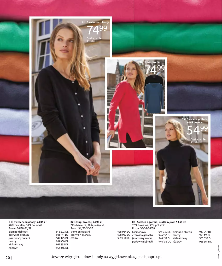 Gazetka promocyjna Bonprix - TWÓJ LOOK Z NUTĄ GLAMOUR - ważna 10.11.2021 do 10.05.2022 - strona 22 - produkty: Gra, Granat, Sweter, Wełna