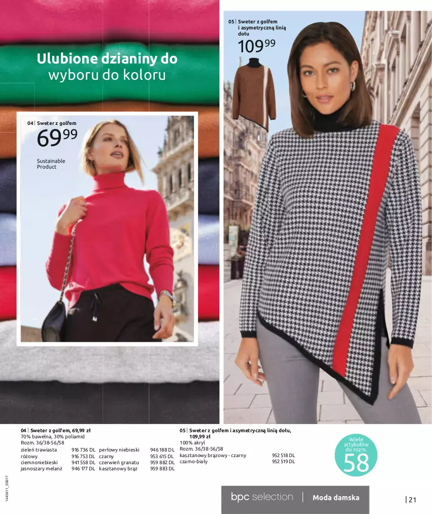 Gazetka promocyjna Bonprix - TWÓJ LOOK Z NUTĄ GLAMOUR - ważna 10.11.2021 do 10.05.2022 - strona 23 - produkty: Gra, Granat, Sweter, Wełna