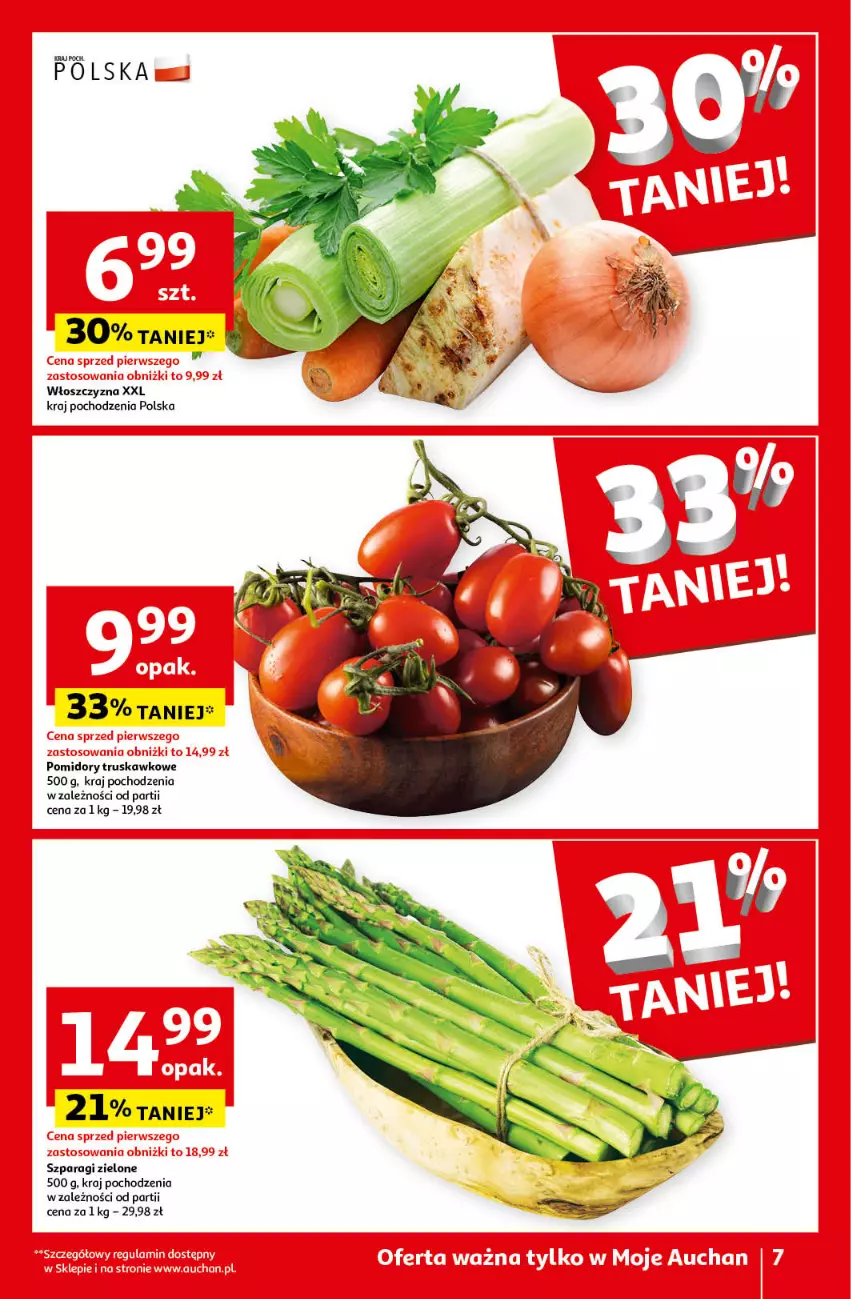 Gazetka promocyjna Auchan - Wielkanoc z najlepszej cenie! Część 2. Moje Auchan - ważna 21.03 do 30.03.2024 - strona 7 - produkty: Pomidory