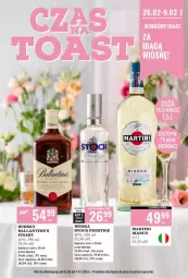 Gazetka promocyjna Biedronka - Czas na toast - Dzien kobiet - Gazetka - ważna od 09.03 do 09.03.2024 - strona 1 - produkty: Martini, Kaki, Wódka, Stock, Whisky, Ballantine's
