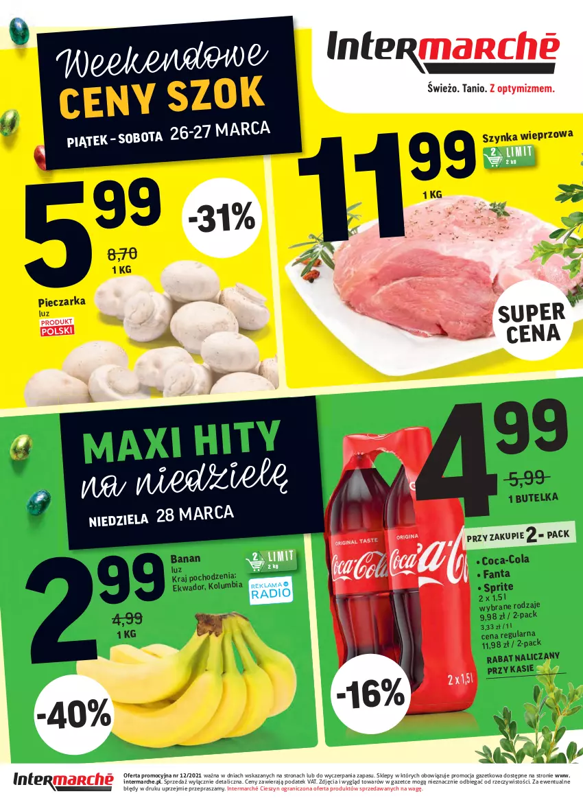 Gazetka promocyjna Intermarche - Wielkanoc - ważna 23.03 do 29.03.2021 - strona 48 - produkty: Coca-Cola, Fa, Fanta, Gra, Piec, Pieczarka, Sprite