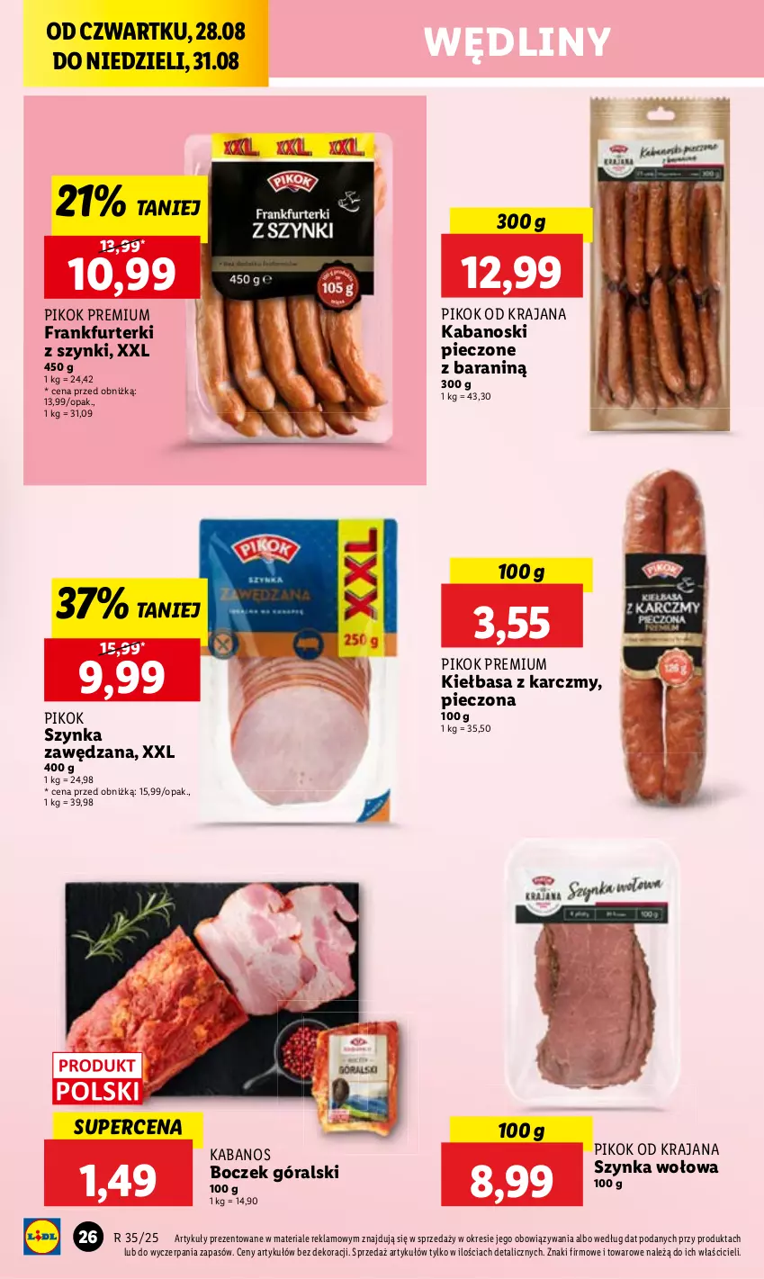 Gazetka promocyjna Lidl - GAZETKA - ważna 28.08 do 31.08.2025 - strona 28 - produkty: Kabanos, PIKOK