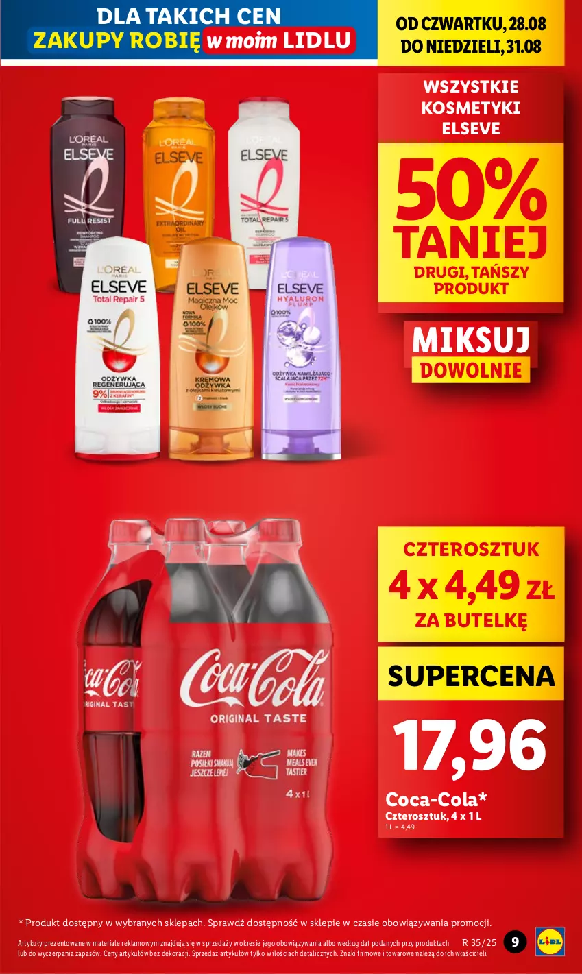 Gazetka promocyjna Lidl - GAZETKA - ważna 28.08 do 31.08.2025 - strona 9 - produkty: Coca-Cola, Elseve